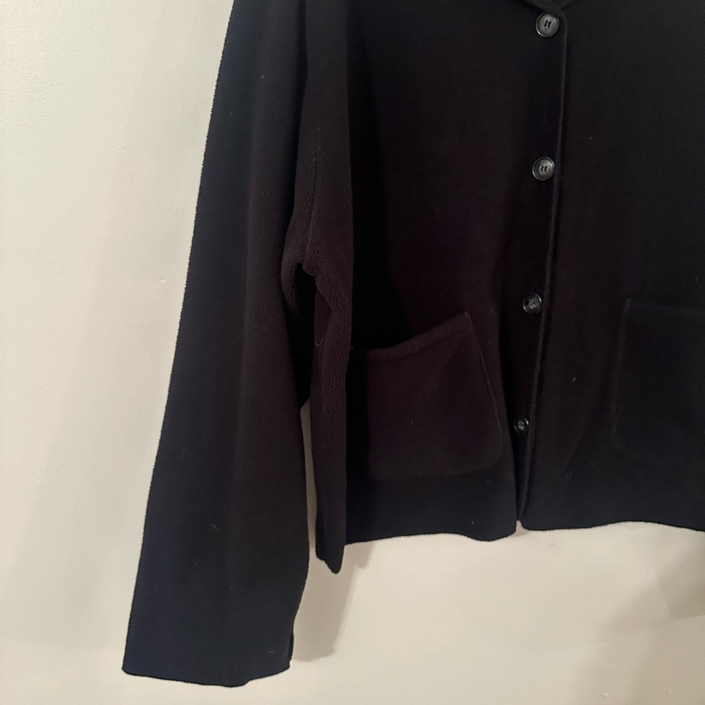 Vintage Eddie Bauer Black Fleece‎ Button-Down Jacket Short Coat Size XXL - Picture 4 of 6